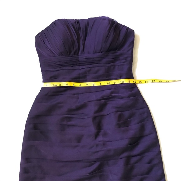 Bill Levkoff Plum Purple Ruched Instant Slimming Strapless Cocktail Dress Size 4 - Picture 10 of 16